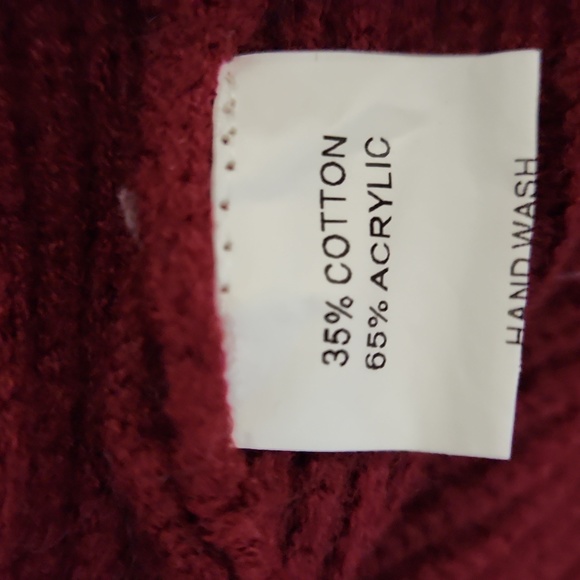 Princess Polly Burgundy Wrap Sweater Mini Dress Size L/XL - Picture 9 of 10